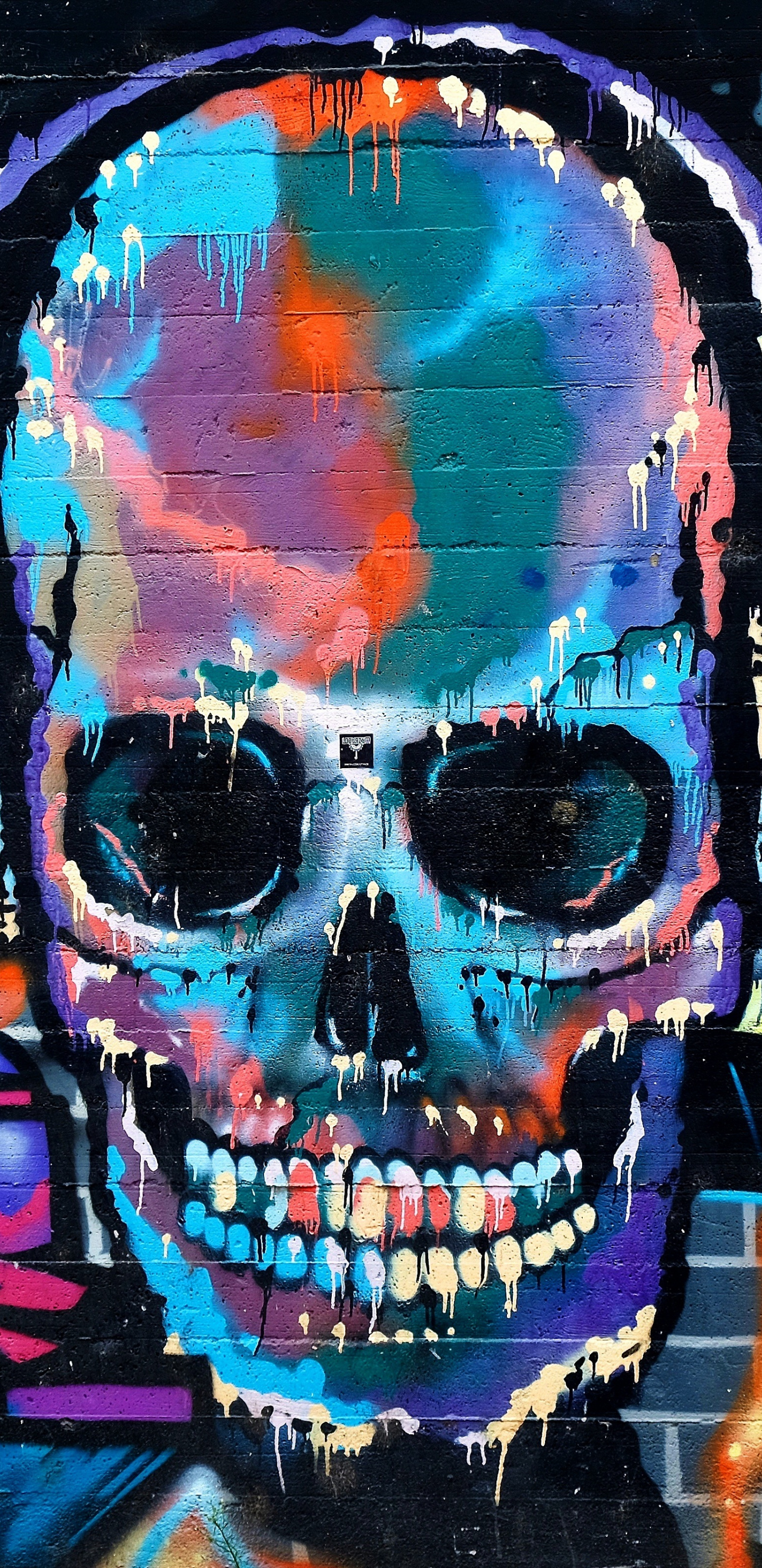 Graffiti, Skull, Colorful, Street Art, Wallpaper - Graffiti Wallpaper For Iphone X - HD Wallpaper 