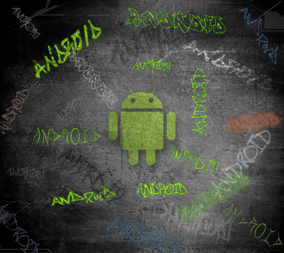 Android Logo And Tagged / Graffiti Covered Wall 
				class - Illustration - HD Wallpaper 