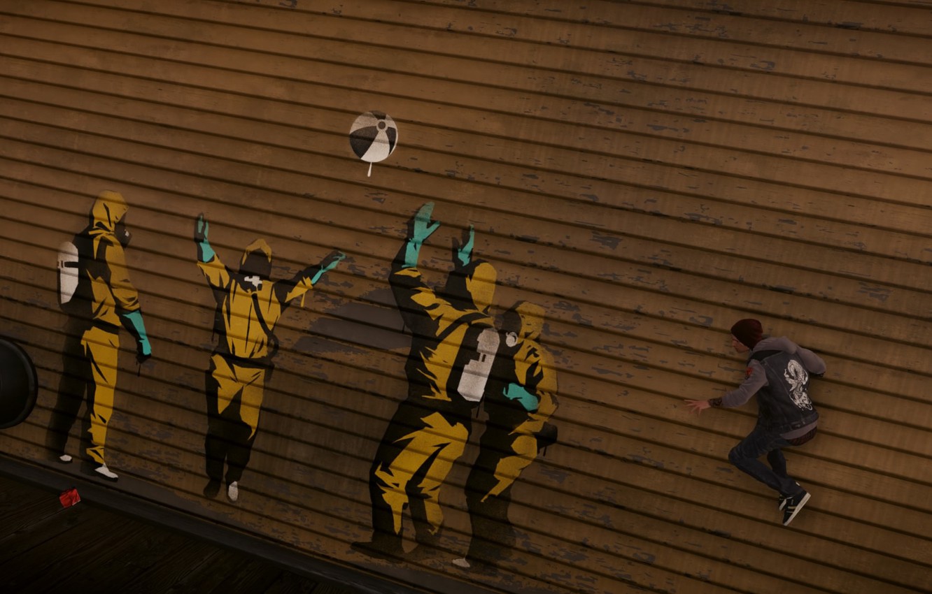 Photo Wallpaper Graffiti, Ball, Infamous Second Son - Infamous Second Son Граффити - HD Wallpaper 