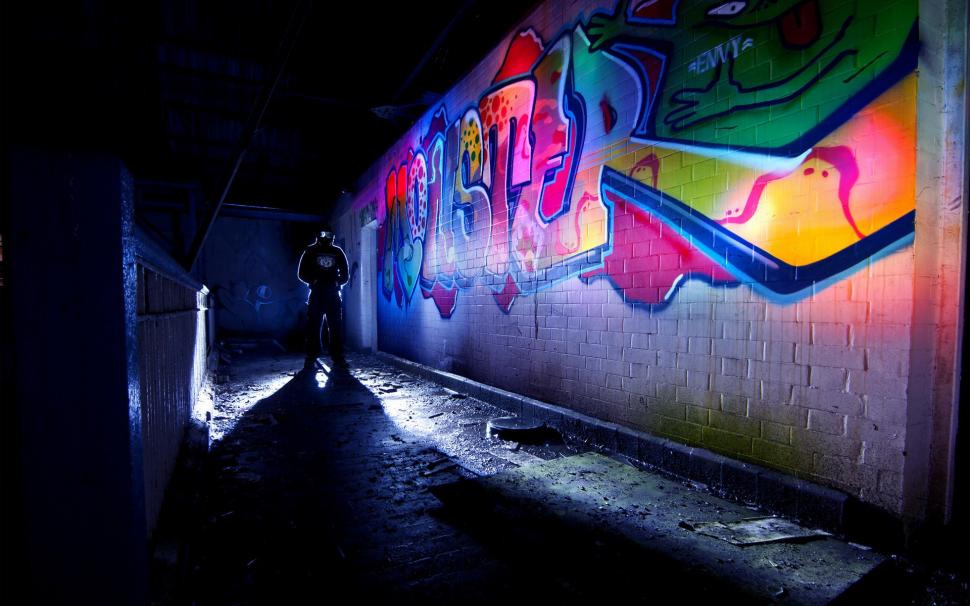 Graffiti Wall Brick Wall Light Hd Hd Wallpaper,light - HD Wallpaper 