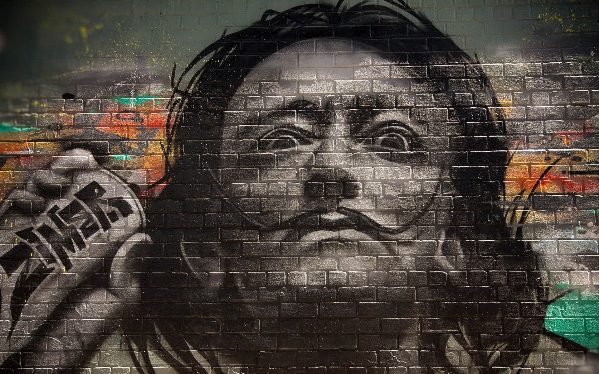 Brick Wall Graffiti Texture - HD Wallpaper 