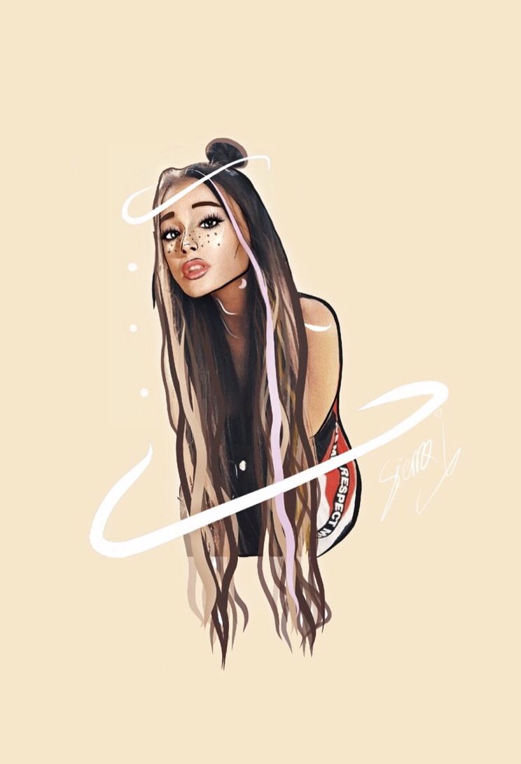 Ariana Grande Wallpaper Drawing - HD Wallpaper 