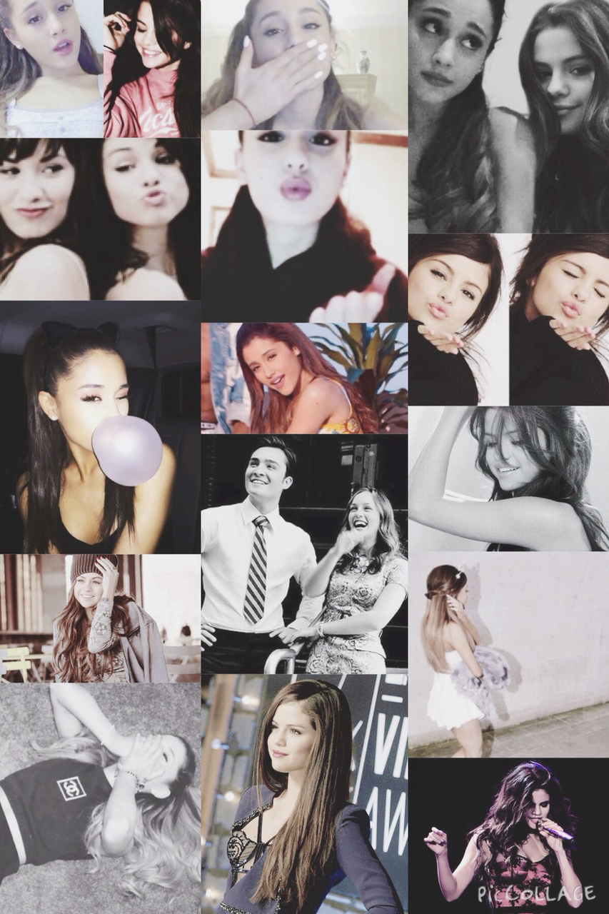 Blair, Chuck, And Collage Image - Selena Gomez Ariana Grande Collage - HD Wallpaper 