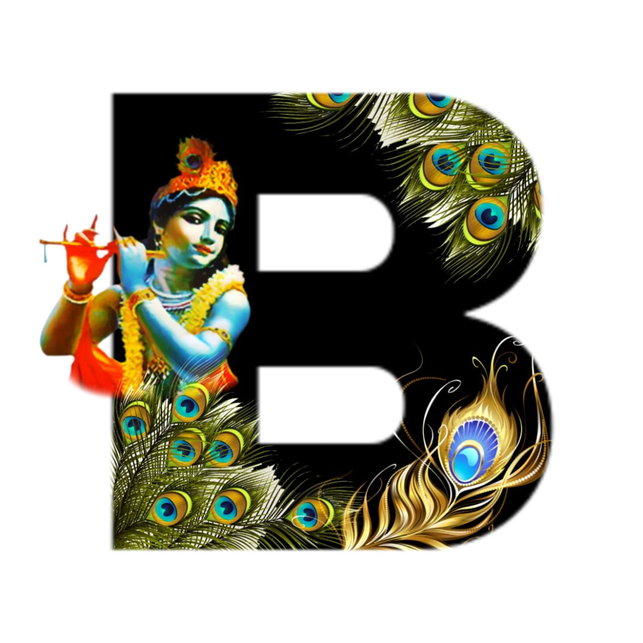 English Alphabets B With Lord Krishna Image - Janmashtami Alphabet Letter - HD Wallpaper 