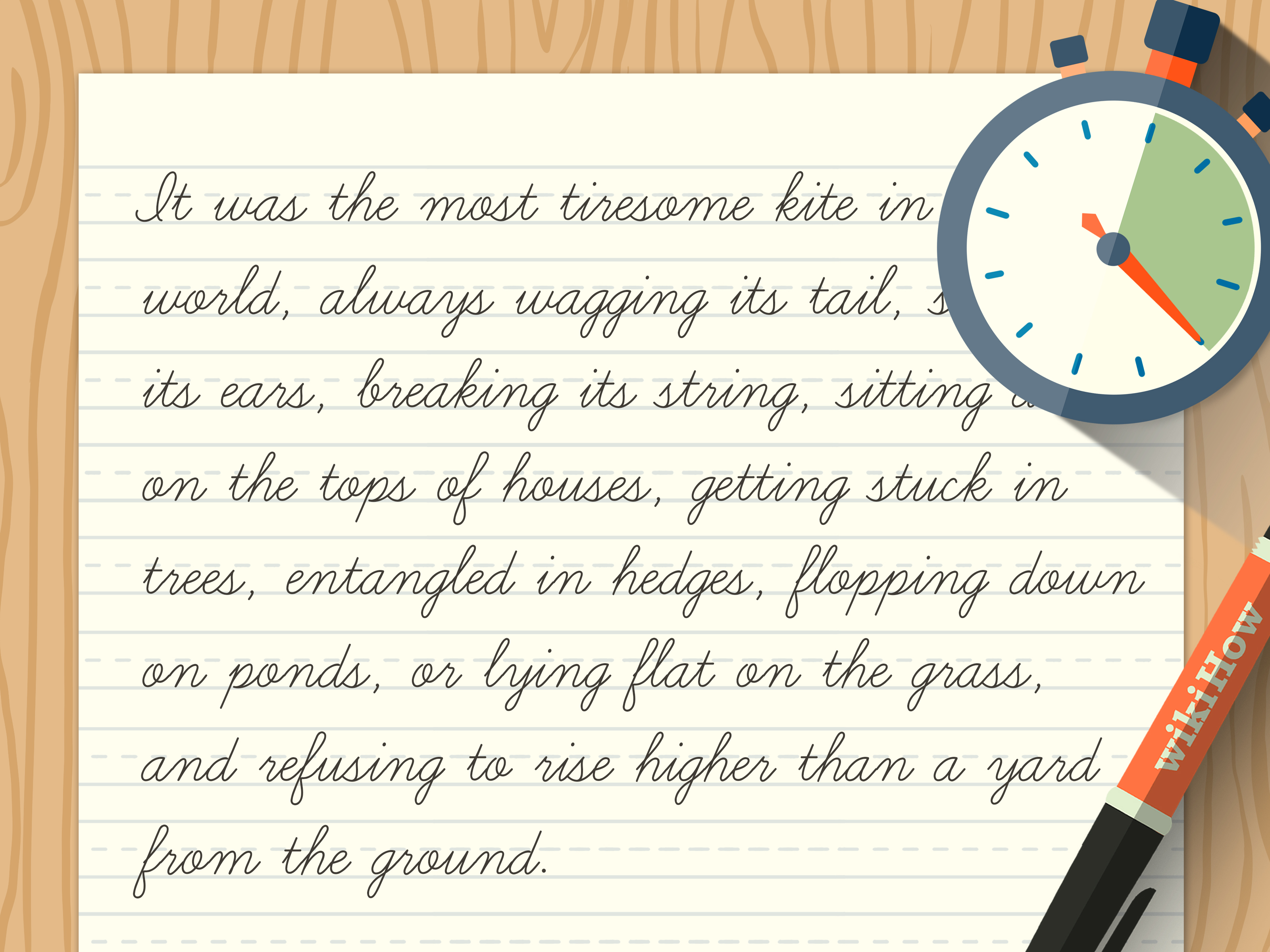 Image Titled Write In Cursive Step - Write For In Cursive - HD Wallpaper 