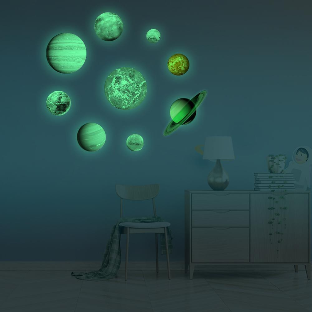 Room Décor Wall Décor Dalab 100pcs/set Diy Wall Sticker - Sistema Solar Fluorescente - HD Wallpaper 