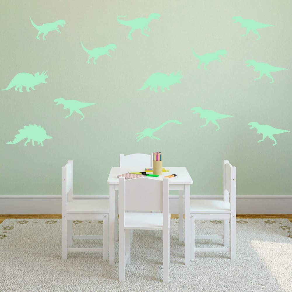 Glow In The Dark Wallpaper For Kids Bedroom Ceiling - Parede Com Desenho Do Dinossauro - HD Wallpaper 