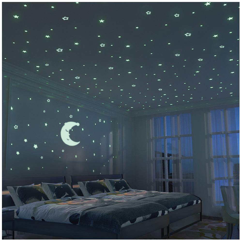 Bedroom Glowing Stars - HD Wallpaper 