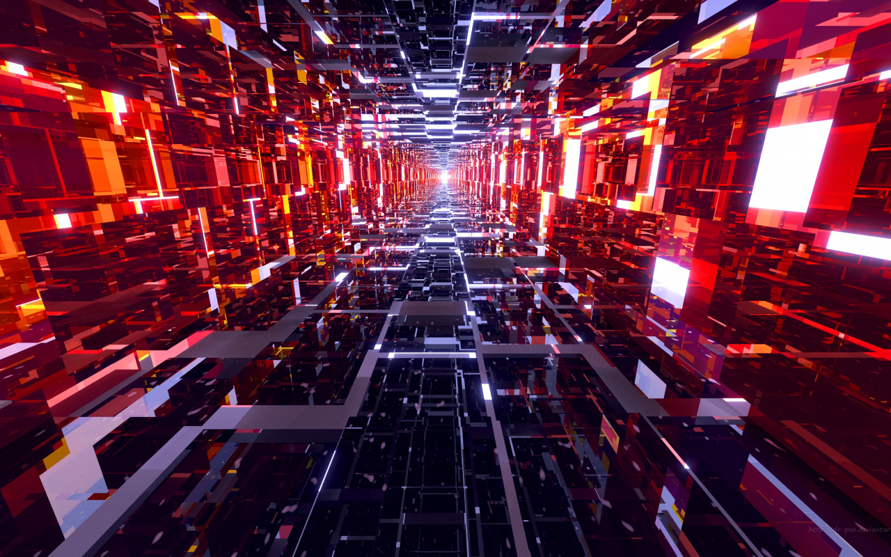 Neon Tunnel Hd - HD Wallpaper 