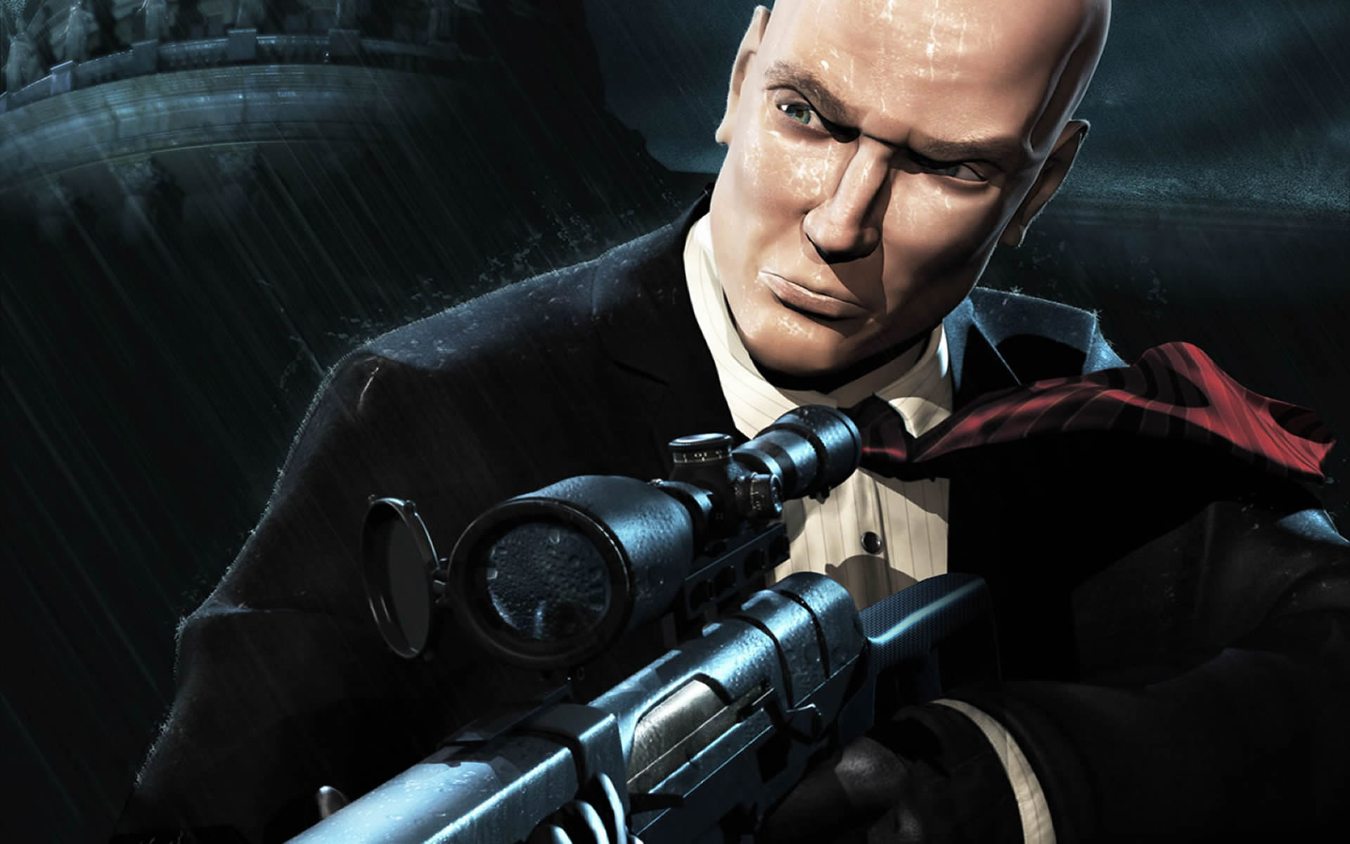 Agent 47 With Sniper Rifle - Agent 47 Hitman 2 - HD Wallpaper 