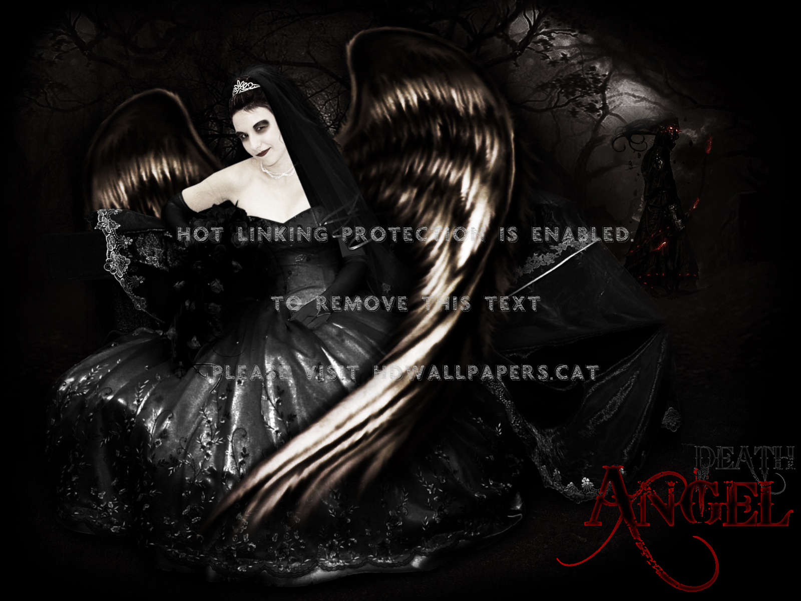 Death Bride Black Dead Die Dark Shadow Angel - Illustration - HD Wallpaper 