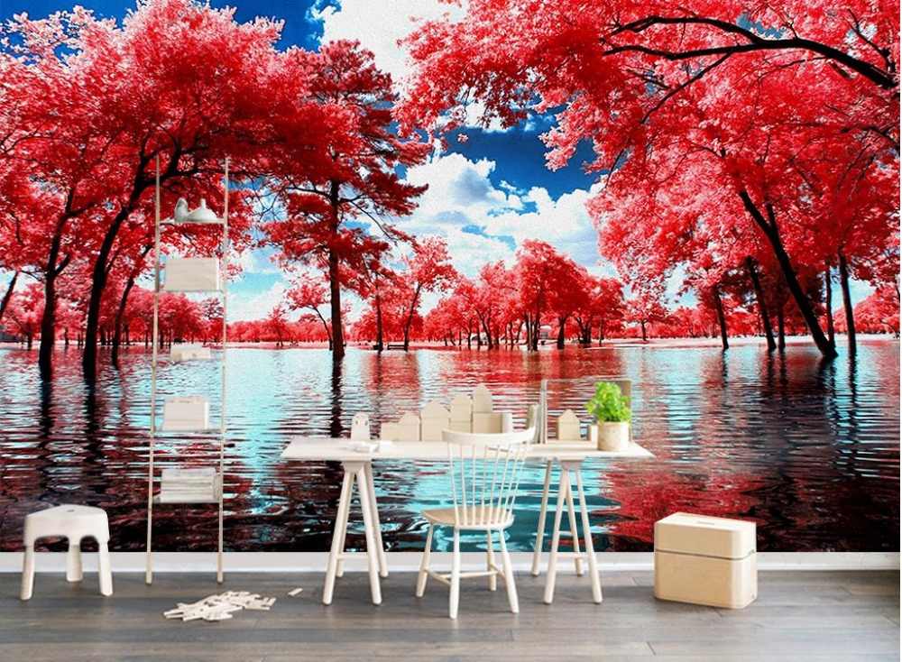 Mural Tree Red 1000x734 Wallpaper teahub.io