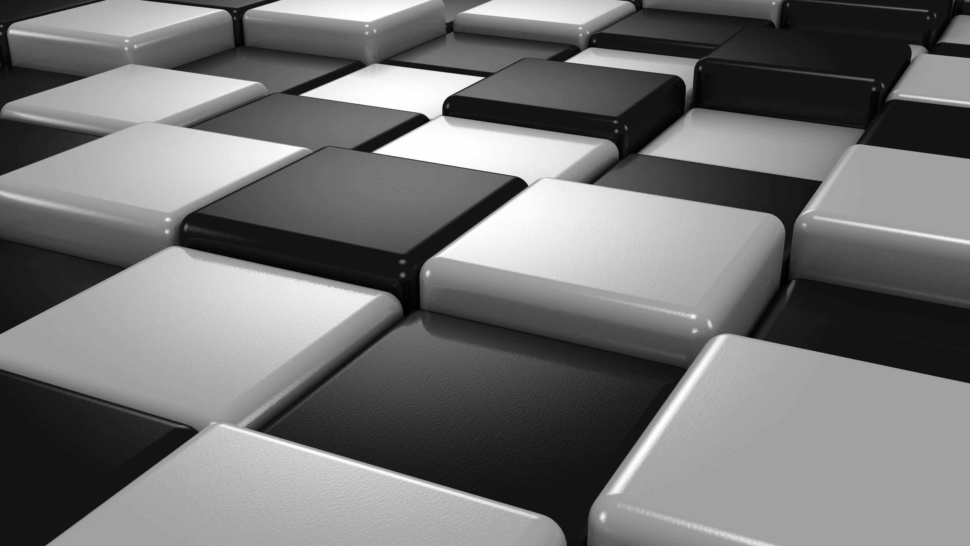 Abstract Background Of White And Black Cubes Motion - Monochrome - HD Wallpaper 