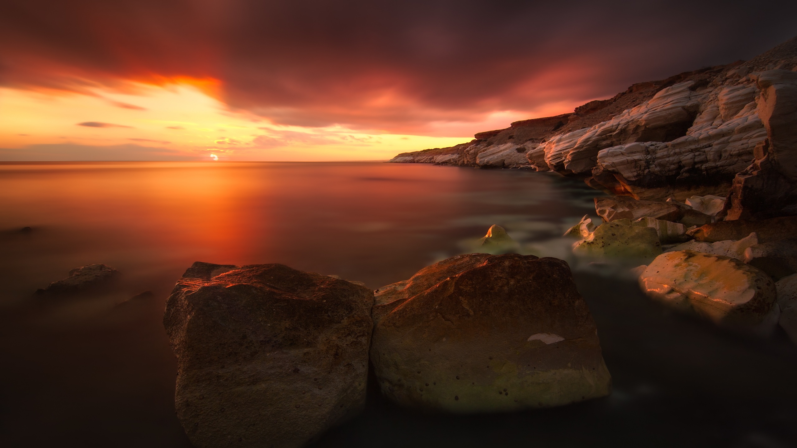 Sunrise At Sunset Cliff - HD Wallpaper 