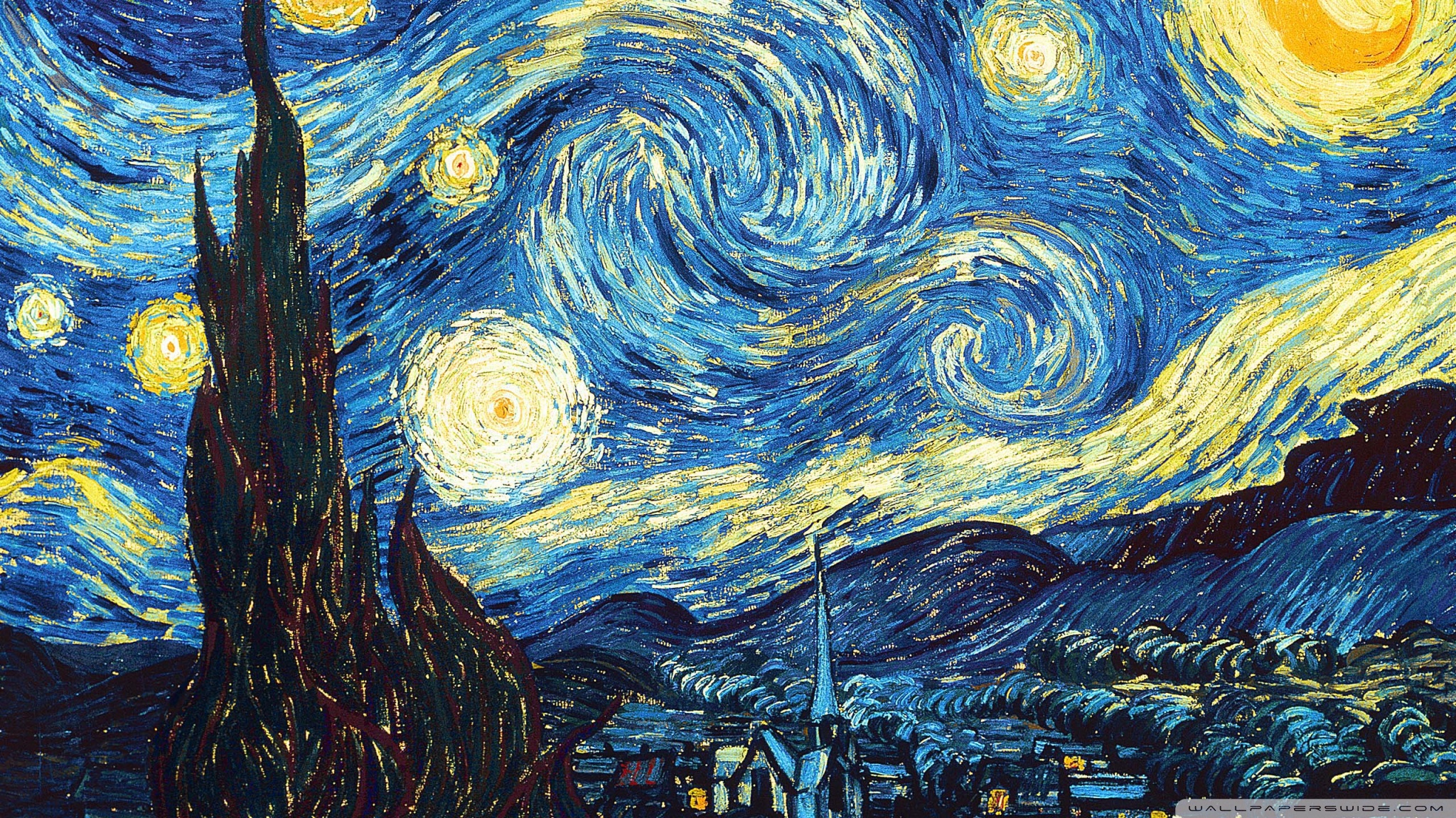 Vincent Van Gogh Starry Night Hd - HD Wallpaper 