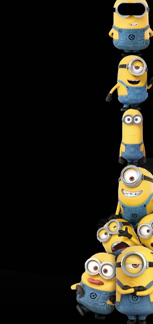 Full Hd Minions Black Background - HD Wallpaper 