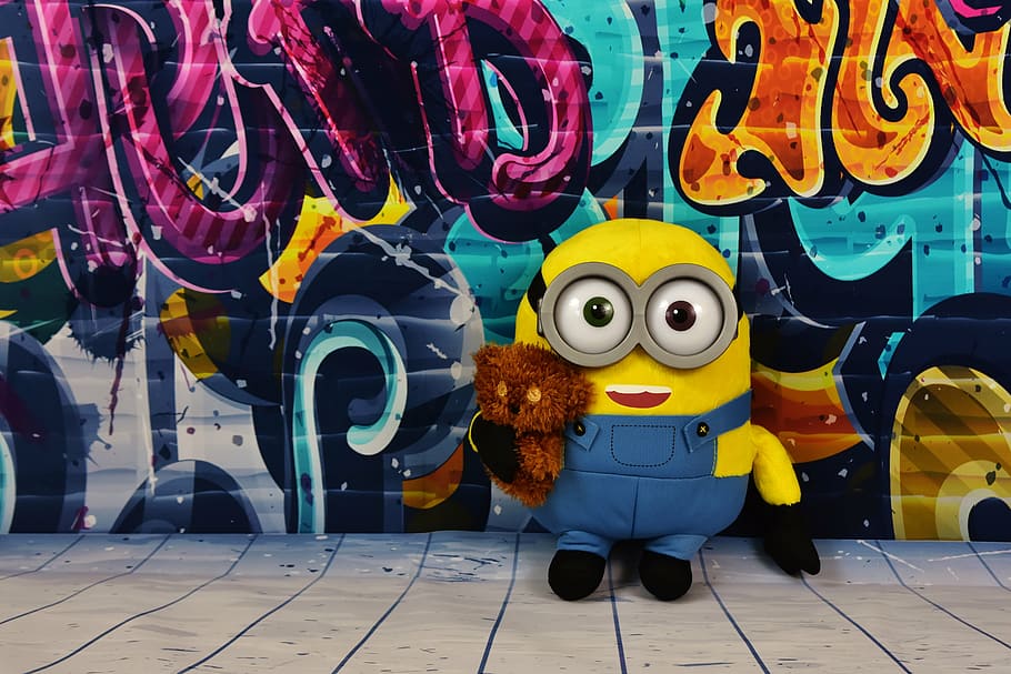Despicable Me Minion, Graffiti, Colorful, Teddy, Funny, - Grafiti Minions - HD Wallpaper 
