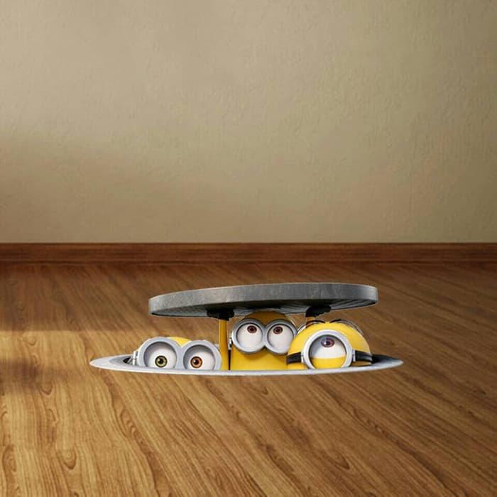 Diskon Wallsticker Wallpaper Wall Sticker Minion Minions - Floor 3d Sticker Online - HD Wallpaper 
