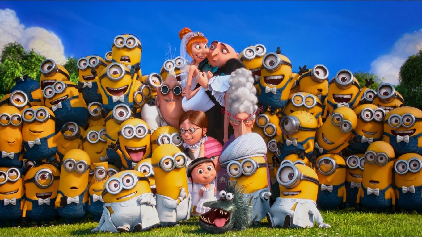 Gru Lucy And Minions - HD Wallpaper 
