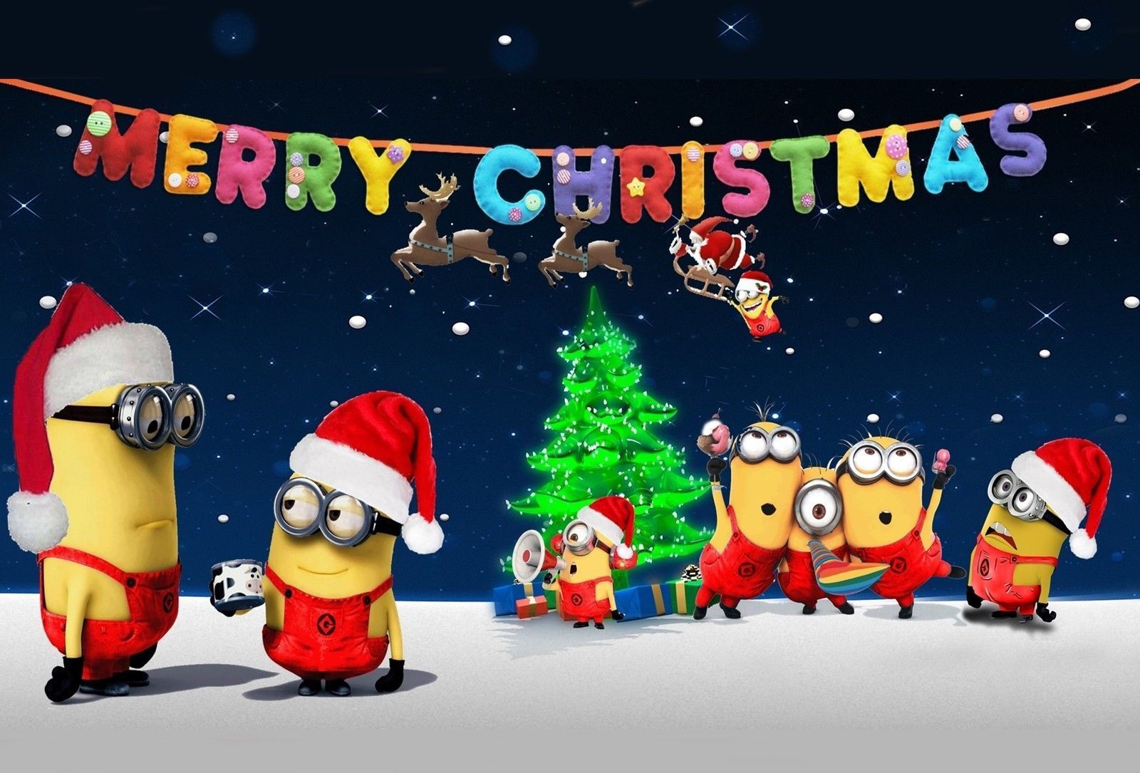 Minion Christmas - HD Wallpaper 
