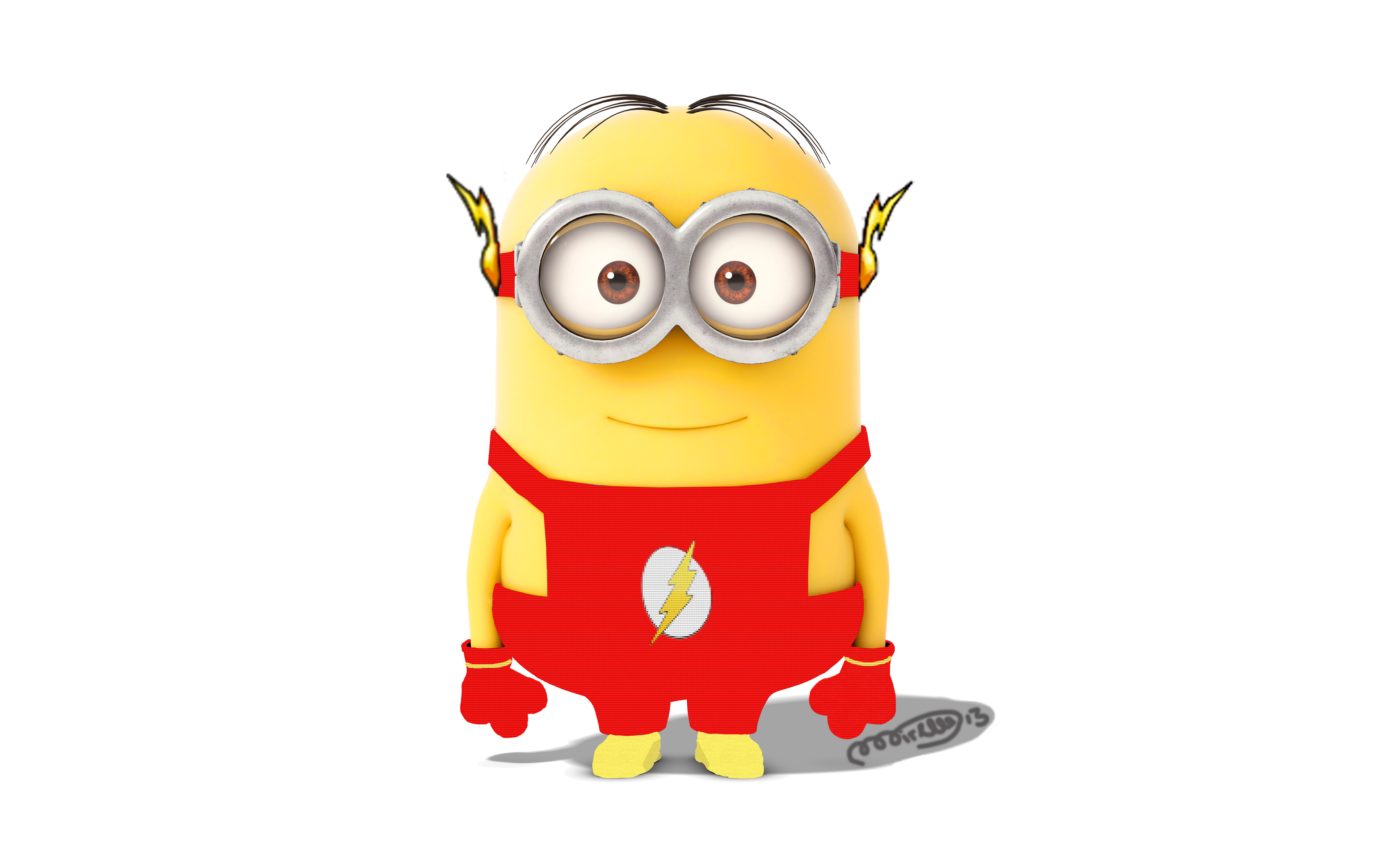 Flash, 4k, Minion, Despicable Me, Art, Minions - Minions Vestido De Flash - HD Wallpaper 