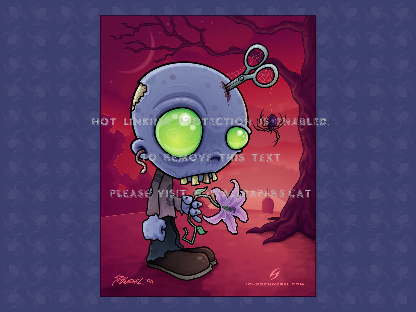 Zombie Boy Admirer John Schwegel Green Eye - Love You Halloween - HD Wallpaper 