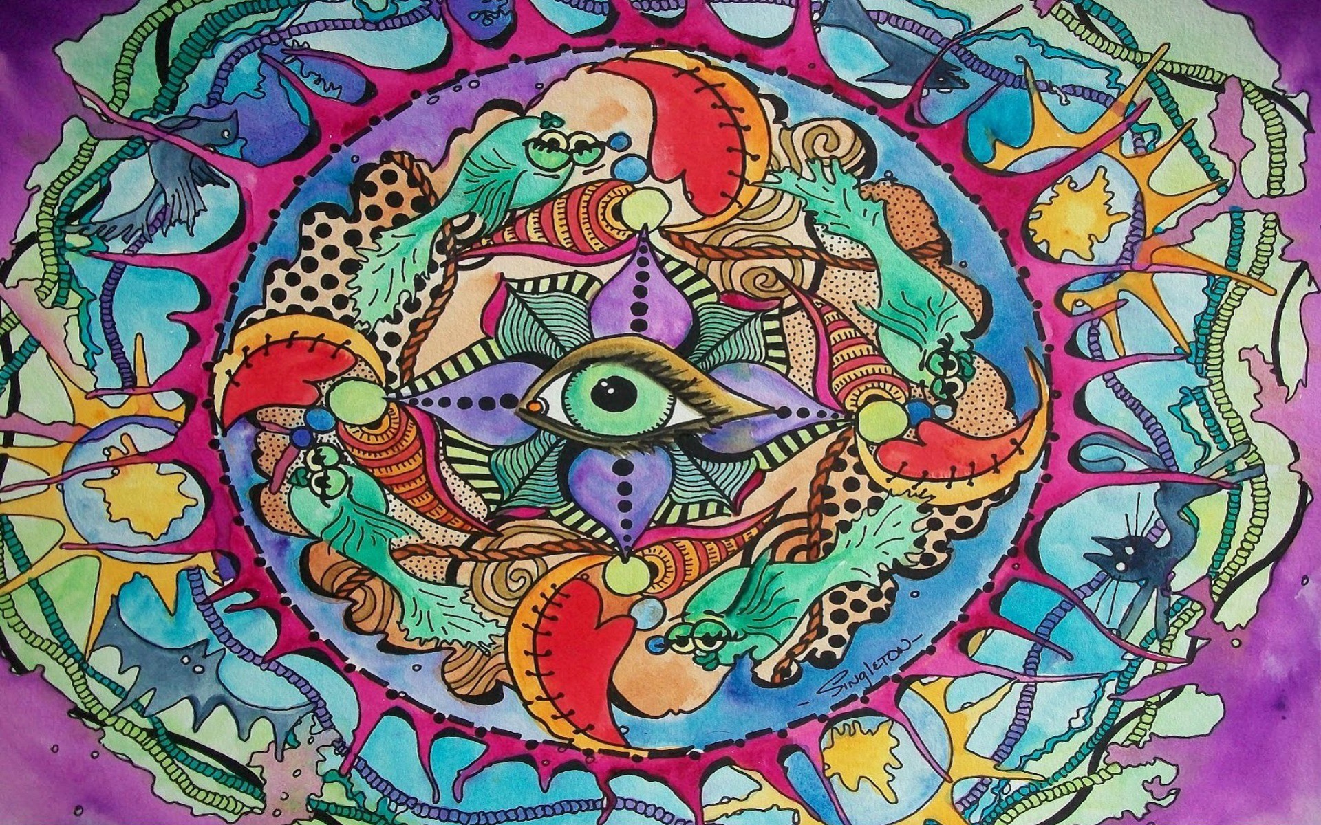 The Eye Knows All Psychedelic Wallpapers And Stock - Hippie Singleton - HD Wallpaper 