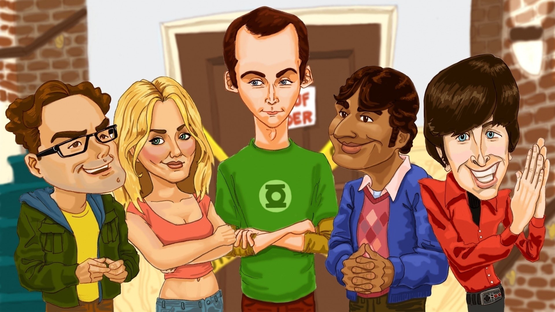 Caricature Big Bang Theory - HD Wallpaper 