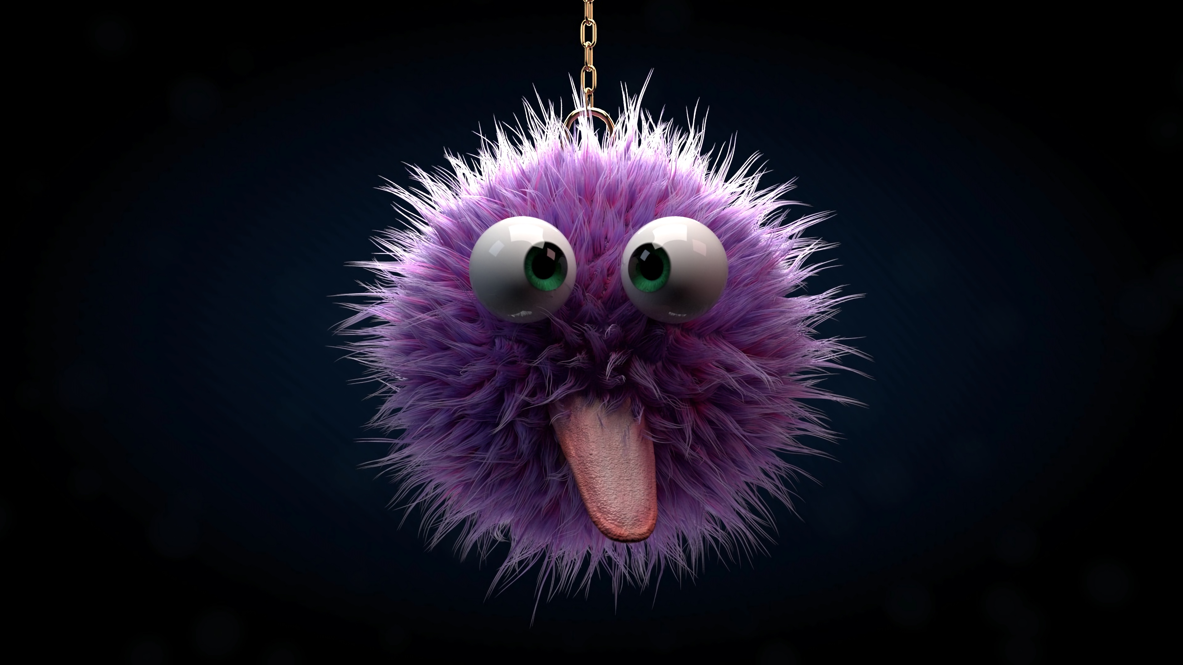 Wallpaper Eyes, Protruding Tongue, Furry, Funny, Keychain - Wall Paper For Laptop - HD Wallpaper 