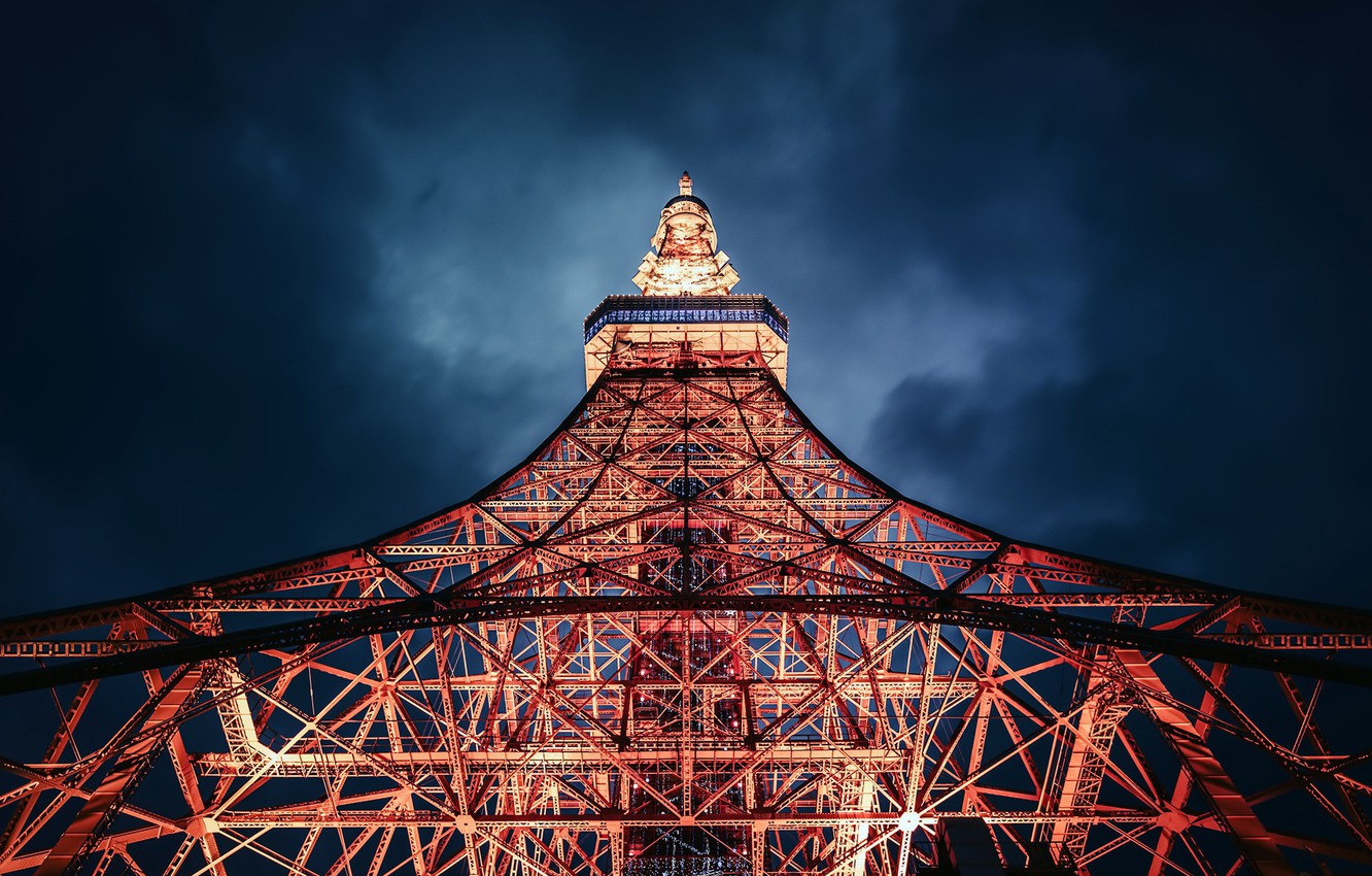 Photo Wallpaper Tokyo, Night, Tower - Tower - HD Wallpaper 
