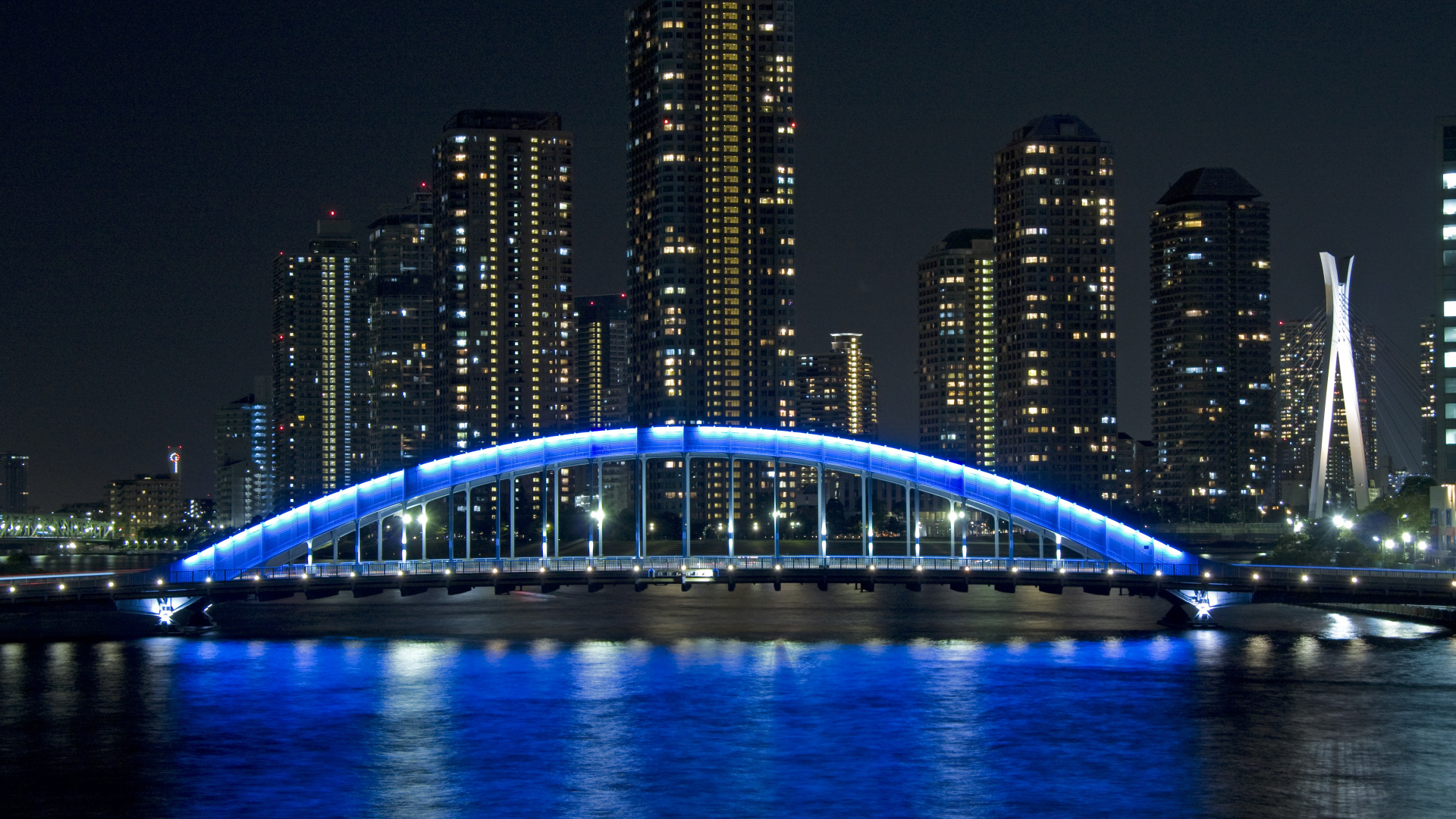 Tokyo Japan Bridge - Bridge Night View Hd - HD Wallpaper 