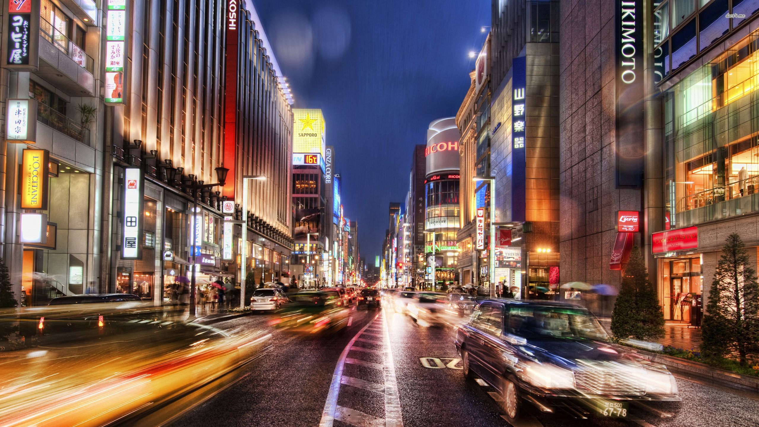 Tokyo City Night Background - HD Wallpaper 