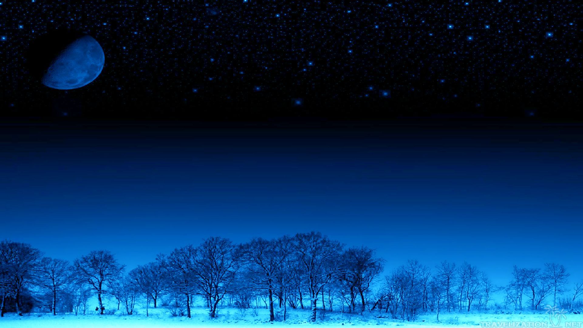 Winter Night Wallpaper Mobile For Free Wallpaper - Blue Winter Night Sky - HD Wallpaper 