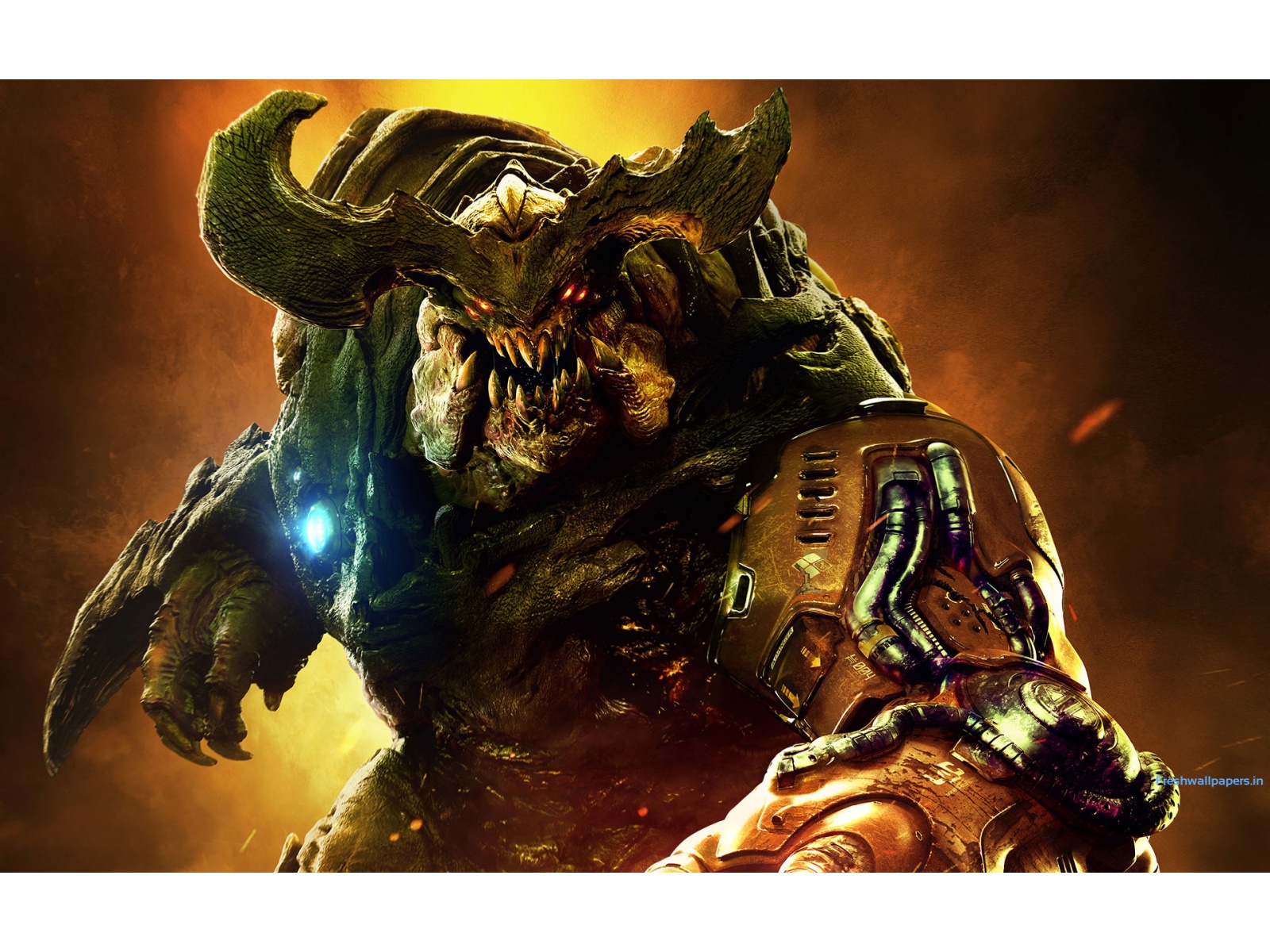 Doom 2016 Cyberdemon Art - HD Wallpaper 