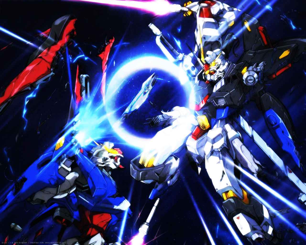 Sunrise , Mobile Suit Gundam Seed Destiny Wallpaper - Strike Freedom Vs Destiny - HD Wallpaper 