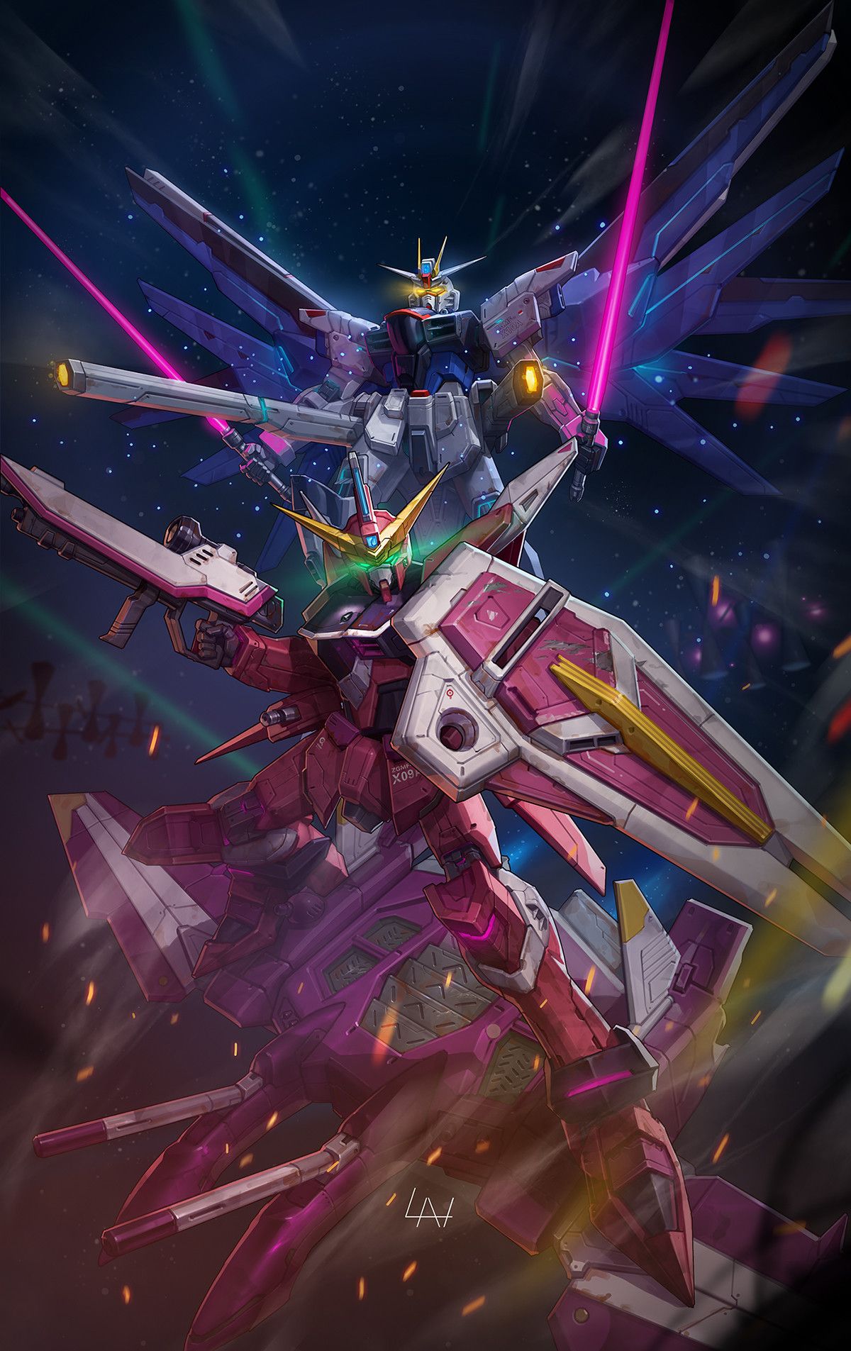 Freedom And Justice Gundam - HD Wallpaper 