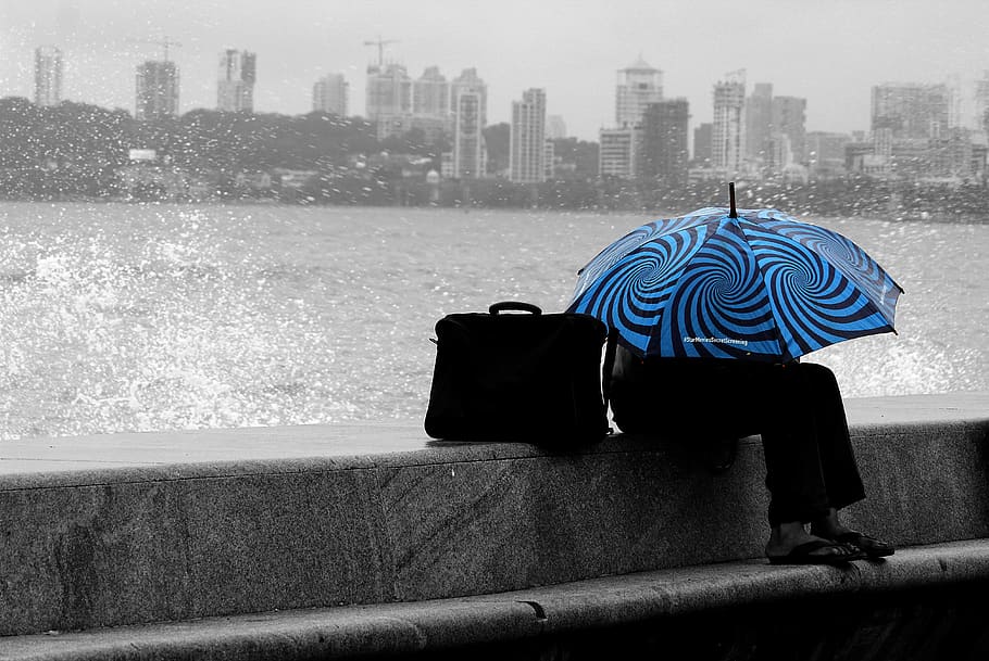 India, Mumbai, Marine Drive, Sea, Streets, Blue, Water, - Metropolitan Area - HD Wallpaper 