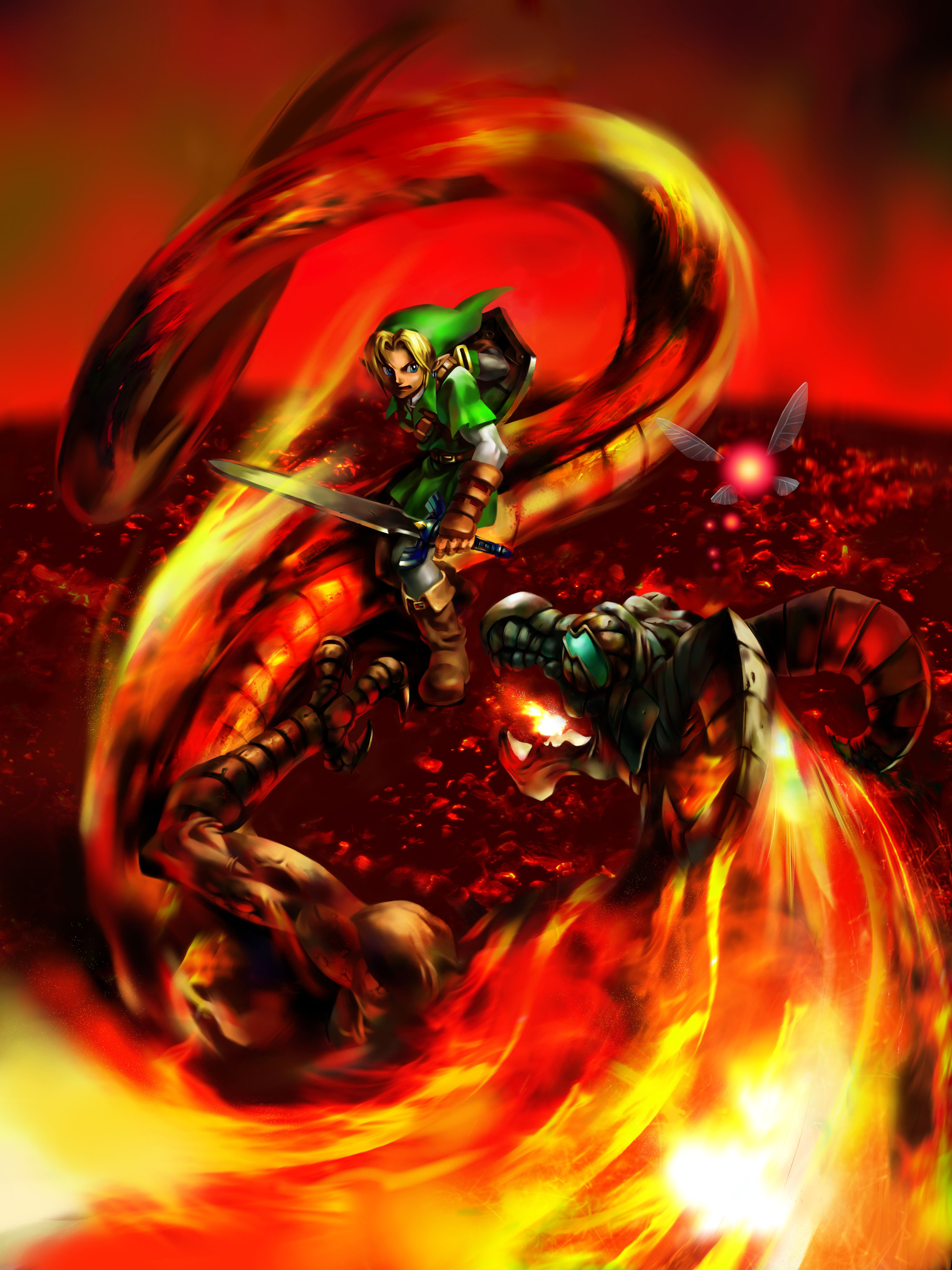 The Legend Of Zelda - Ocarina Of Time Fire Temple Art - HD Wallpaper 