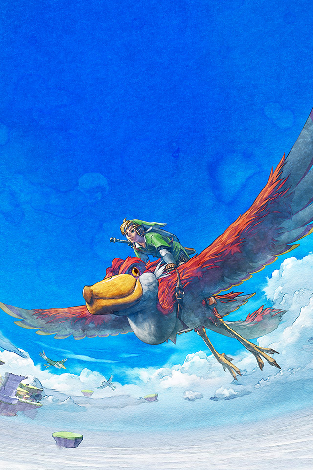 Com Apple Wallpaper Legend Of Zelda Fly Iphone4 - Legend Of Zelda Skyward Sword Album - HD Wallpaper 