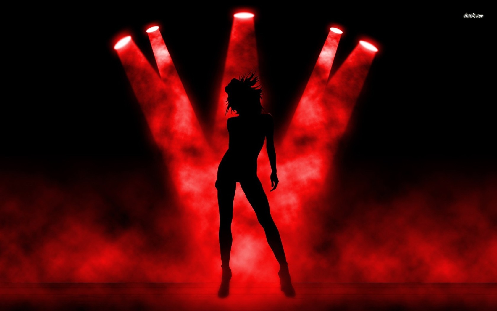 Sexy Girl In Red Light - HD Wallpaper 