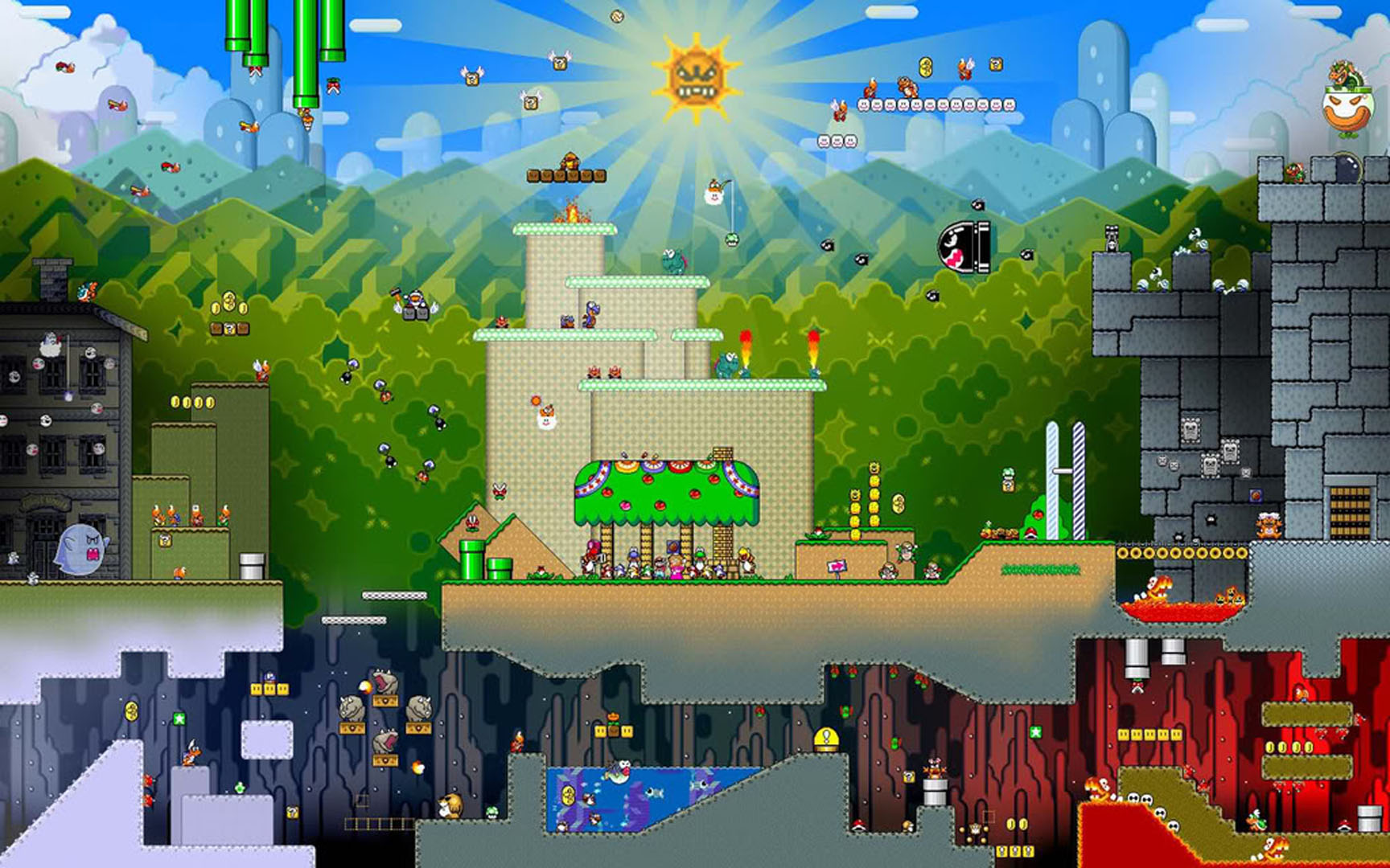 Super Mario World - Super Mario World Hd Background - HD Wallpaper 