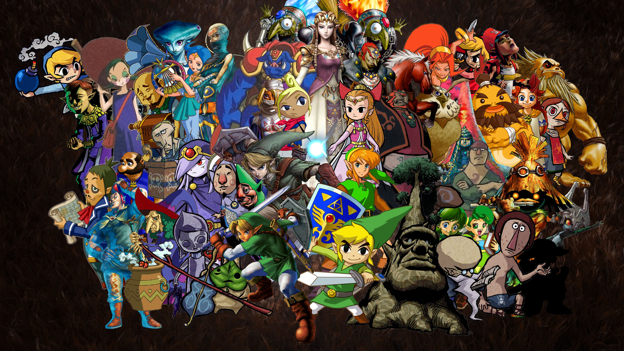 Wallpaper De La Leyenda De Zelda - Legend Of Zelda All Characters - HD Wallpaper 