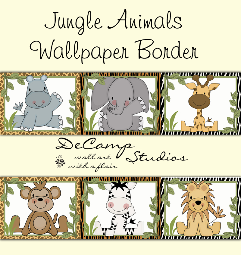 Jungle Clipart Border Nursery - Nursery Jungle Animal Prints - HD Wallpaper 
