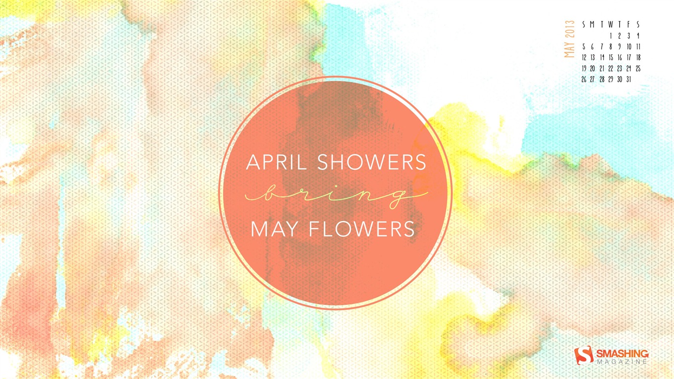 April Showers Bring May Flowers-2013 Calendar Desktop - Smashing Magazine - HD Wallpaper 