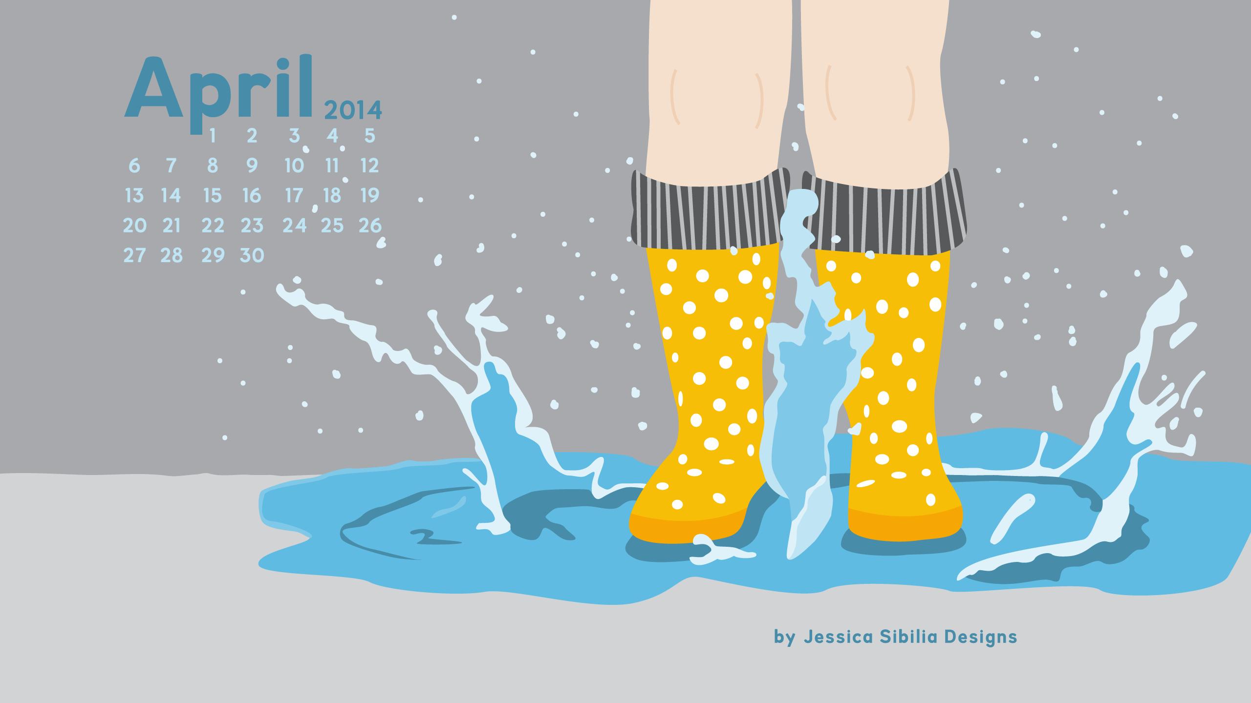 Jessica Sibilia, April, 2014, Showers, Calendar, Desktop, - April Showers Desktop - HD Wallpaper 