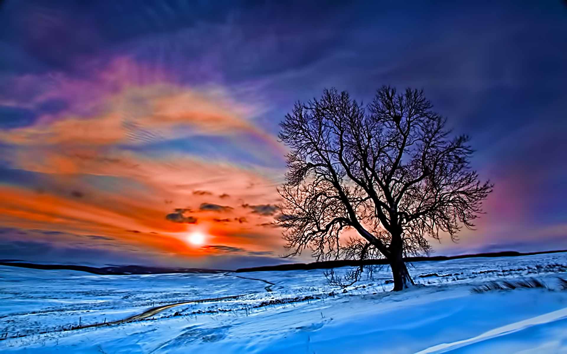 Winter Sunset Wallpaper Wide For Free Wallpaper - Beautiful Nature Images Winter - HD Wallpaper 