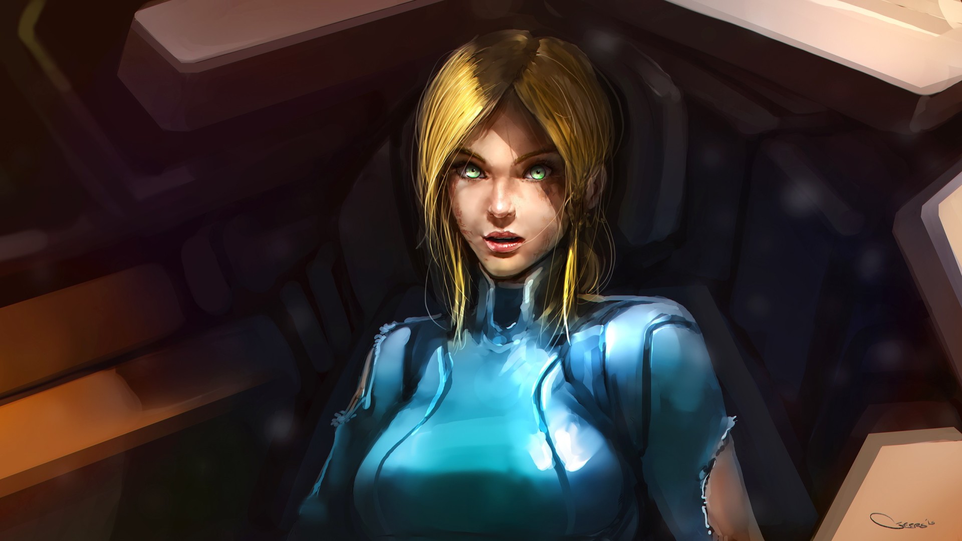 Samus Aran Zero Suit Art - HD Wallpaper 