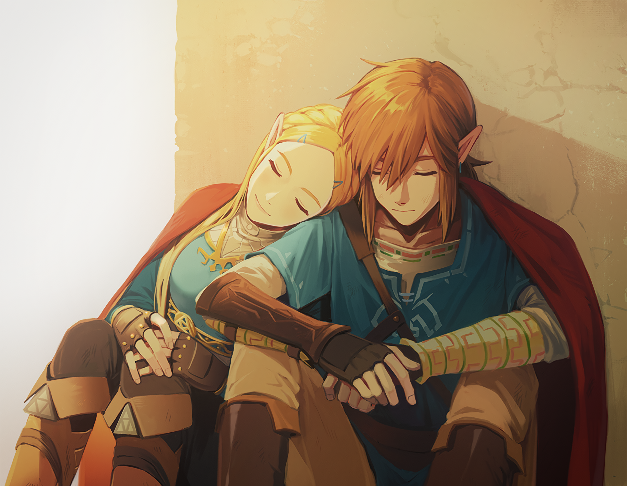 Link And Zelda Breath Of The Wild - HD Wallpaper 