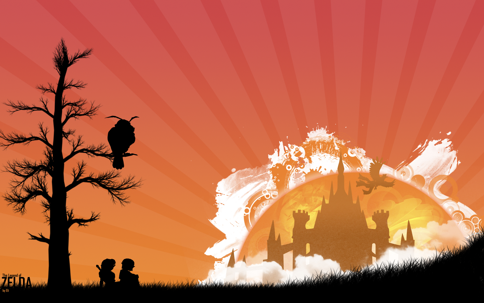 Wallpaper - Two Owl Tree Silhouette - HD Wallpaper 