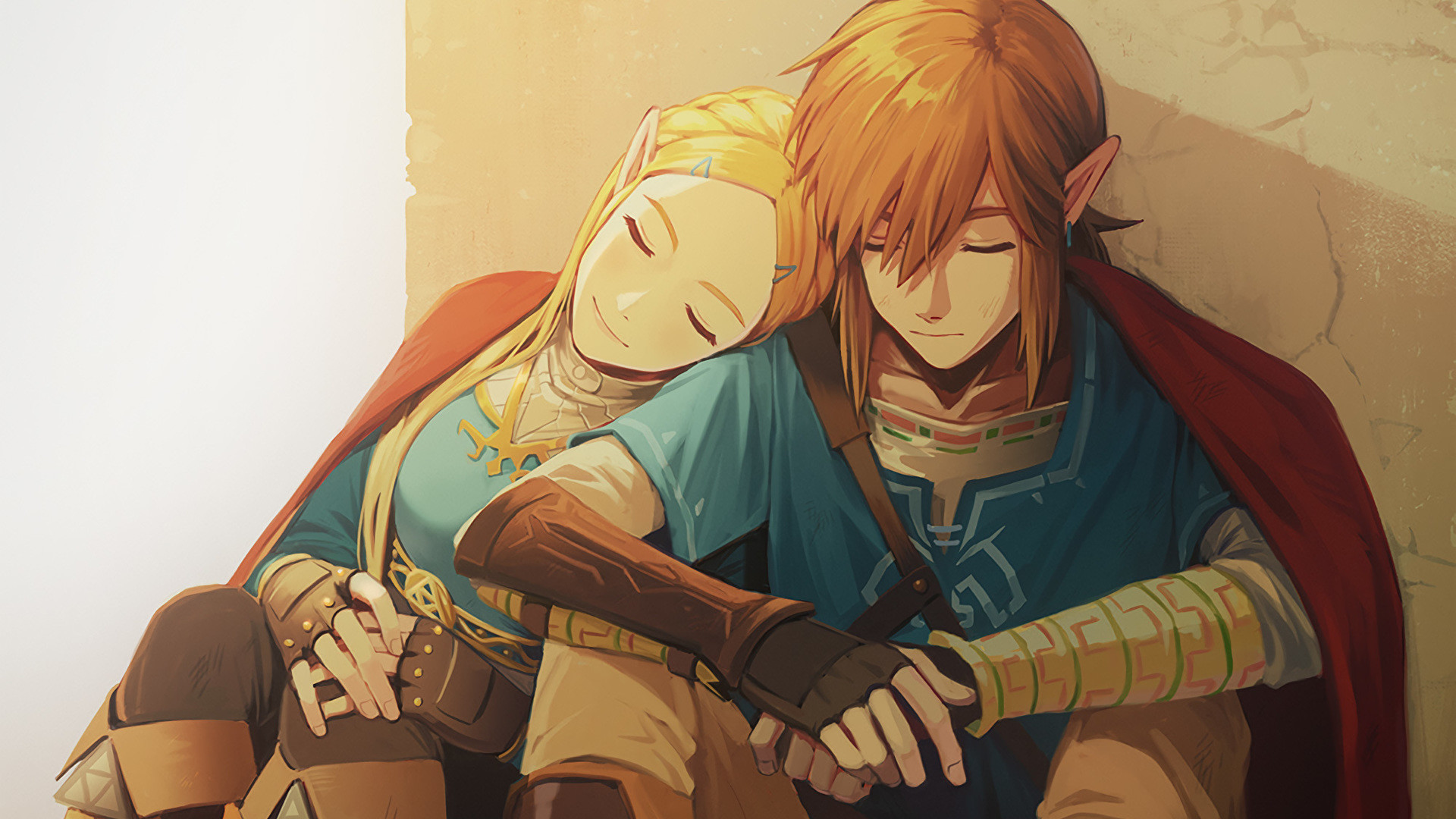 Link And Zelda Couple - HD Wallpaper 